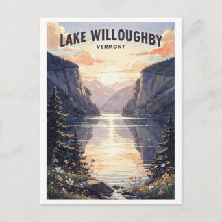 Cartão Postal Lago Willoughby Vermont Viagem Antiga