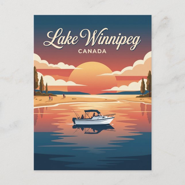 Cartão Postal Lago Winnipeg Canadá (Frente)