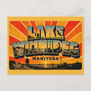 Cartão Postal Lago Winnipeg Manitoba Mar Interior