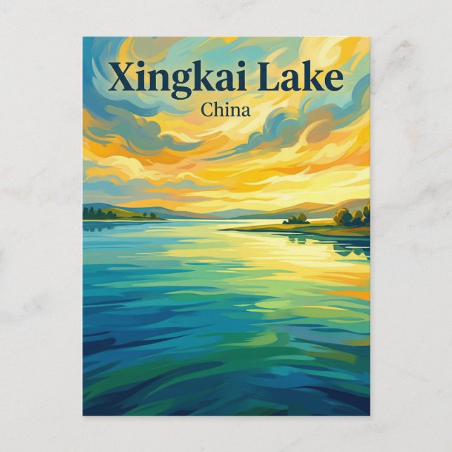 Cartão Postal Lago Xingkai China (Frente)