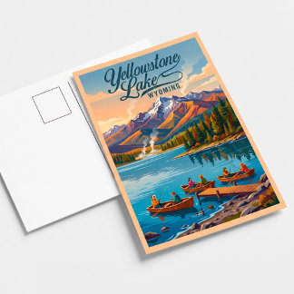 Cartão Postal Lago Yellowstone Wyoming Pesca Cênica