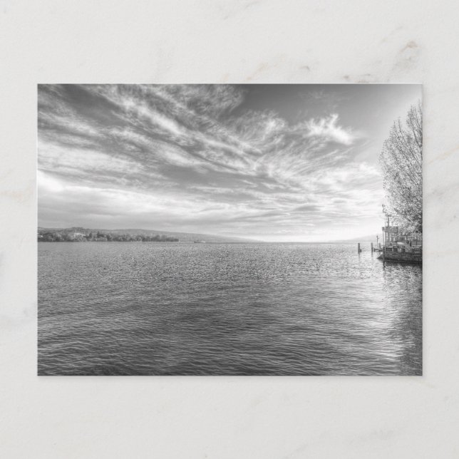 Cartão Postal Lago Zurich Monocromo (Frente)