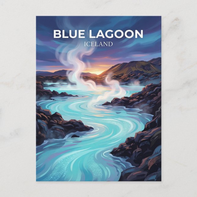 Cartão Postal Lagoa Azul Islândia (Frente)