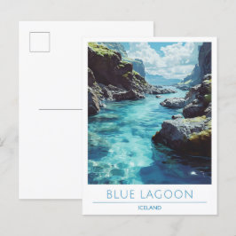 Cartão Postal Lagoa Azul Viagem da Islândia