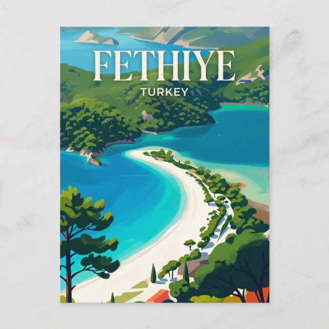 Cartão Postal Lagoa de Ölüdeniz Turquia (Frente)