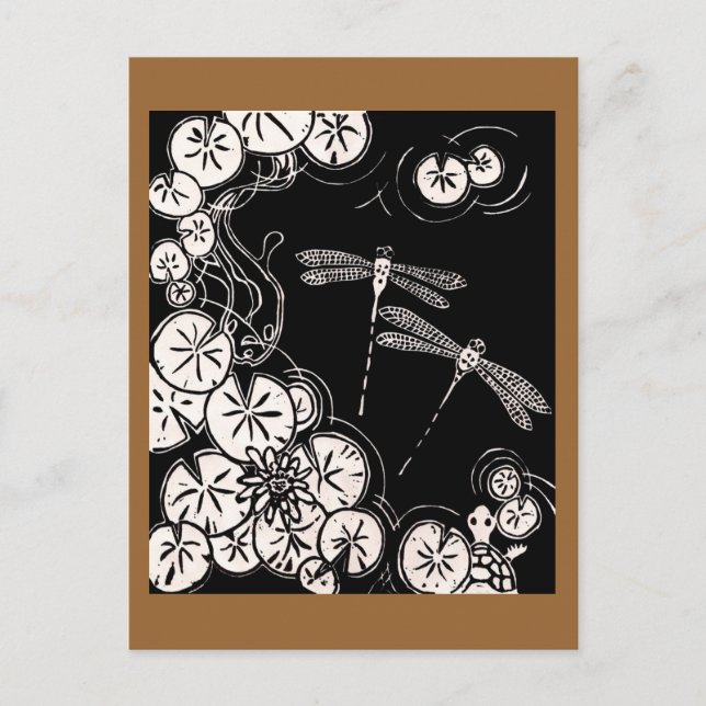 Cartão Postal lagoa koi (Frente)