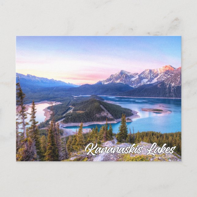 Cartão Postal Lagos Kananaskis, Alberta, Canadá (Frente)