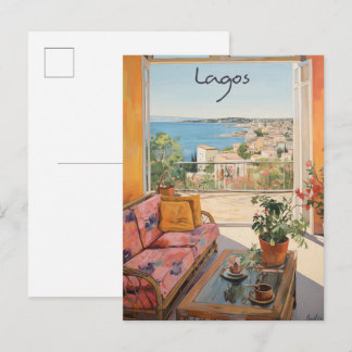 Cartão Postal Lagos Nigeria Travel City Painting Aesthetic