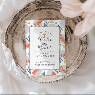 Cartão Postal Lagosta de Aquarela Chá de panela