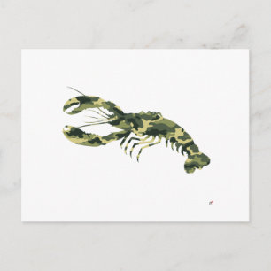 Cartão Postal Lagosta de Camouflage Silhouette