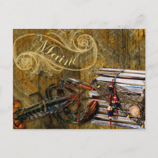 Cartão Postal Lagosta de grunge