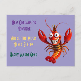 Cartão Postal Lagostas engraçadas do Mardi Gras - Nova Orleans o