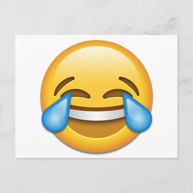 Cartão Postal Lágrimas de Joy emoji engraçadas (Frente)