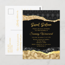 Lágrimas Glam Black e Dourado Sweet Sixteen