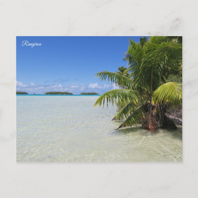 Cartão Postal Laguna Azul de Rangiroa (Frente)