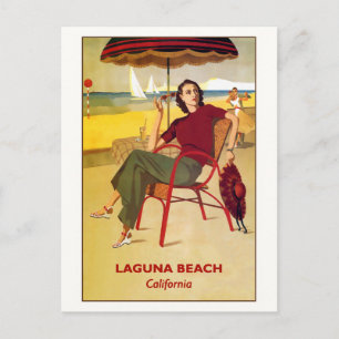 Cartão Postal Laguna Beach, Viagens vintage da Califórnia