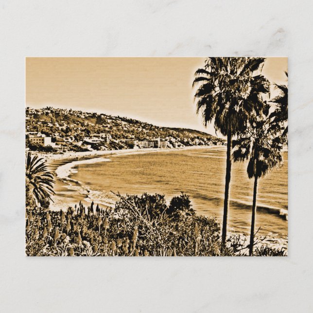 Cartão Postal laguna Beach vintage (Frente)