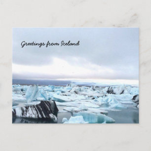 Cartão Postal laguna de glaciar islandesa