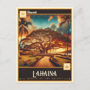 Cartão Postal Lahaina, Havaí Vintage