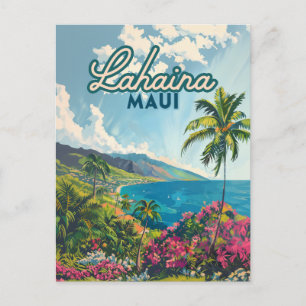 Cartão Postal Lahaina Maui Hawaii - Retro Costeiro de Praia