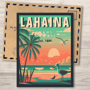 Cartão Postal Lahaina Maui Hawaii Retro Seagull Souvenir 1950