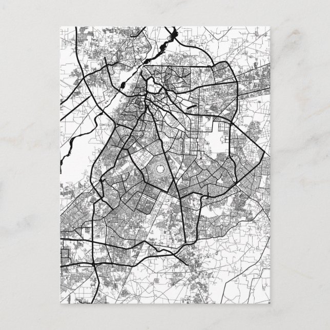 Cartão Postal Lahore Pakistan Map (Frente)