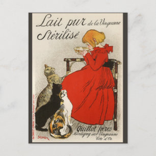 Cartão Postal Lait pur Stérilisé, de Steinlen