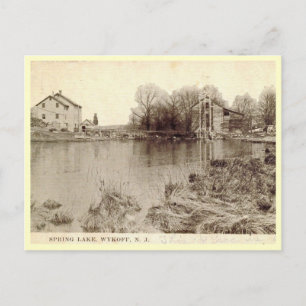 Cartão Postal Lake and Ice House, Wyckoff, New Jersey Vintage
