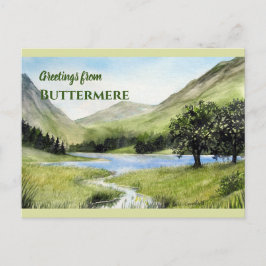 Cartão Postal Lake Buttermere, United Watercolor Painting