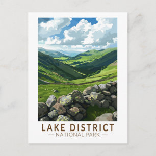 Cartão Postal Lake District National Park Viagem Art Vintage