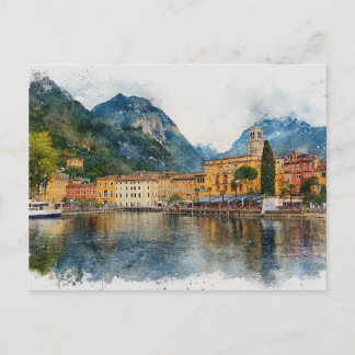 Cartão Postal Lake Garda (Lago di Garda) - Watercolor Splash
