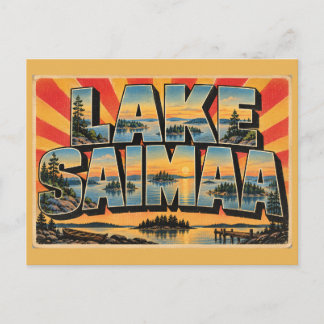 Cartão Postal Lake Saimaa Islands Pines Vintage Travel Art