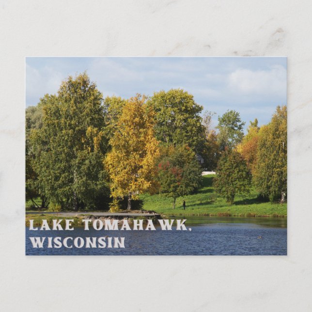 Cartão postal Lake Tomahawk Wisconsin (Frente)