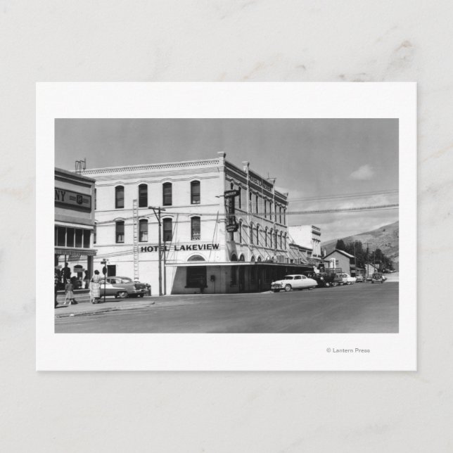 Cartão Postal Lakeview, Oregon Main Street View Fotografia nº 1 (Frente)