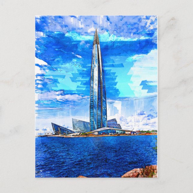 Cartão Postal Lakhta Center, Lahta, Santo Petersburg / Rússia. (Frente)