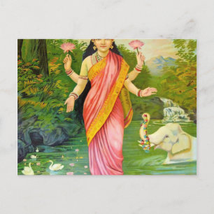 Cartão Postal Lakshmi Hindu Goddese