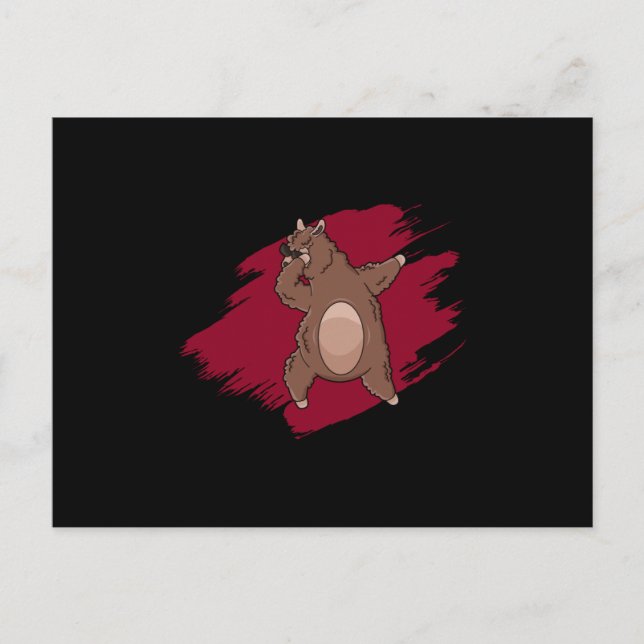 Cartão Postal Lama Dabbing Lama Alpaca Presente Divertido Para C (Frente)