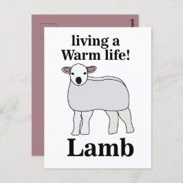 Cartão Postal Lamb Vivendo Uma Lâmpada Quente Engraçada