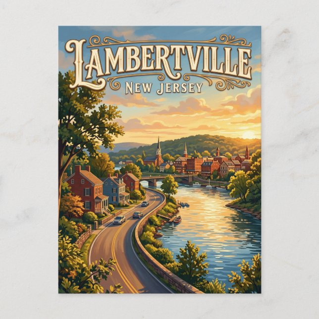 Cartão Postal Lambertville Nova Jérsei (Frente)