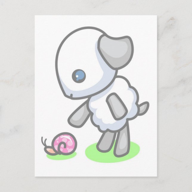 Cartão Postal Lamby-Pie Snail Mail (Frente)