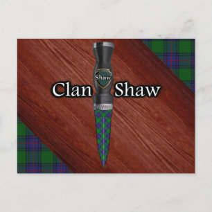 Cartão Postal Lâmina Sgian Dubh do Tartã do Clã Shaw