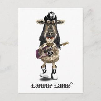Cartão Postal Lammy Lamb a Heavy Metal Rock SHEEP
