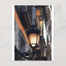 Cartão Postal Lâmpada colonial laranja Madrid