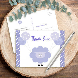 Cartão Postal Lâmpada Gelada Roxa, Chá de fraldas Obrigado