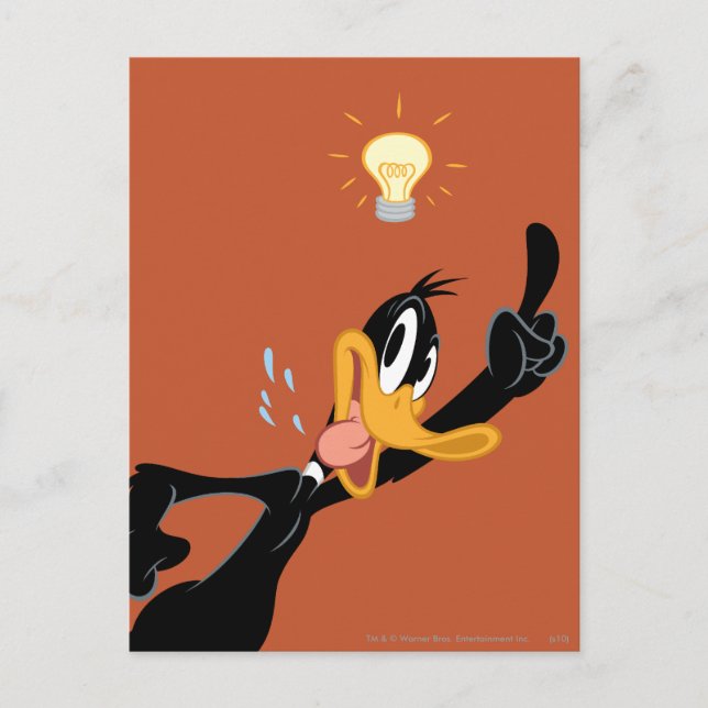 Cartão Postal Lâmpada sobre a cabeça do DAFFY DUCK™ (Frente)