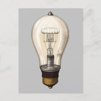 Cartão Postal Lâmpada Vintage Steampunk Light