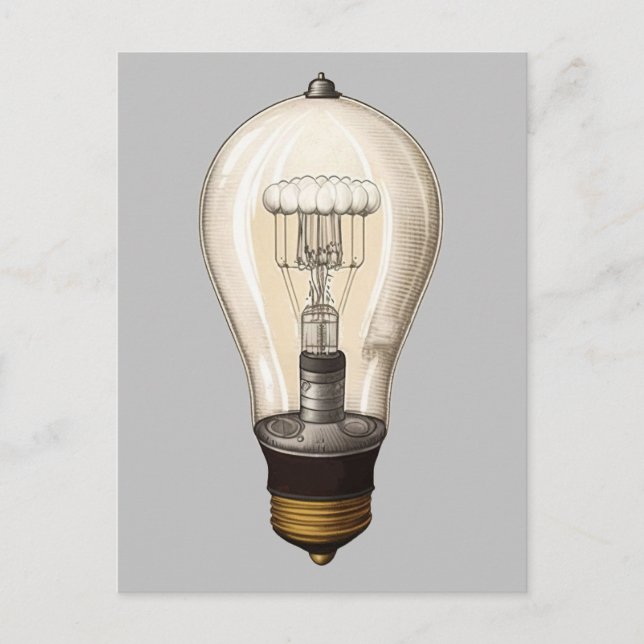 Cartão Postal Lâmpada Vintage Steampunk Light (Frente)