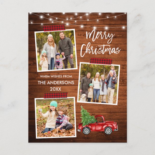 Cartão Postal Lâmpadas de madeira de caminhões com Xadrez de Art (Frente)