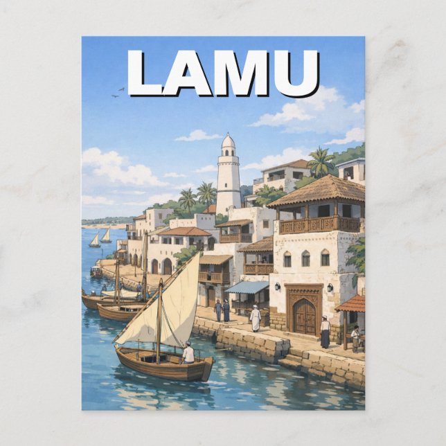 Cartão Postal Lamu Quênia (Frente)