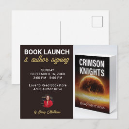 Cartão Postal Lançamento de Livro Assinatura do Autor Marketing
